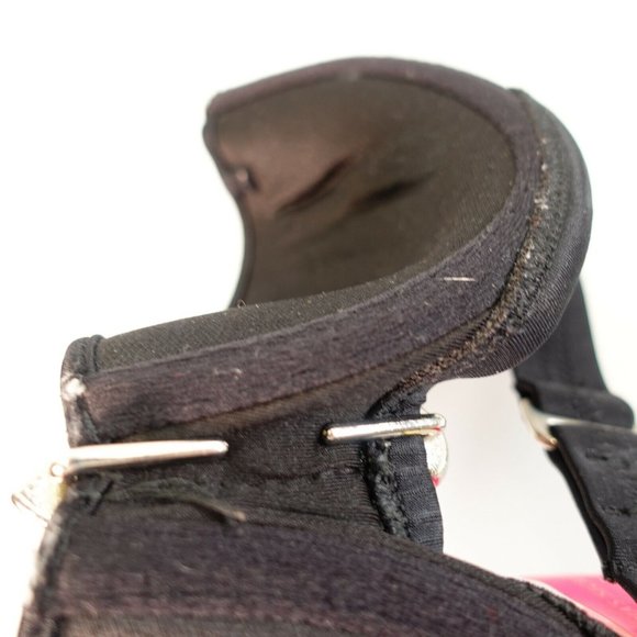 VICTORIA'S SECRET Black Balconette Bra 34A Padded Rhinestone Fabulous Ruched - Picture 9 of 12